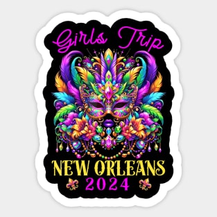 Girls Trip New  2024 Women Girl Mardi Gras Mask Beads Sticker